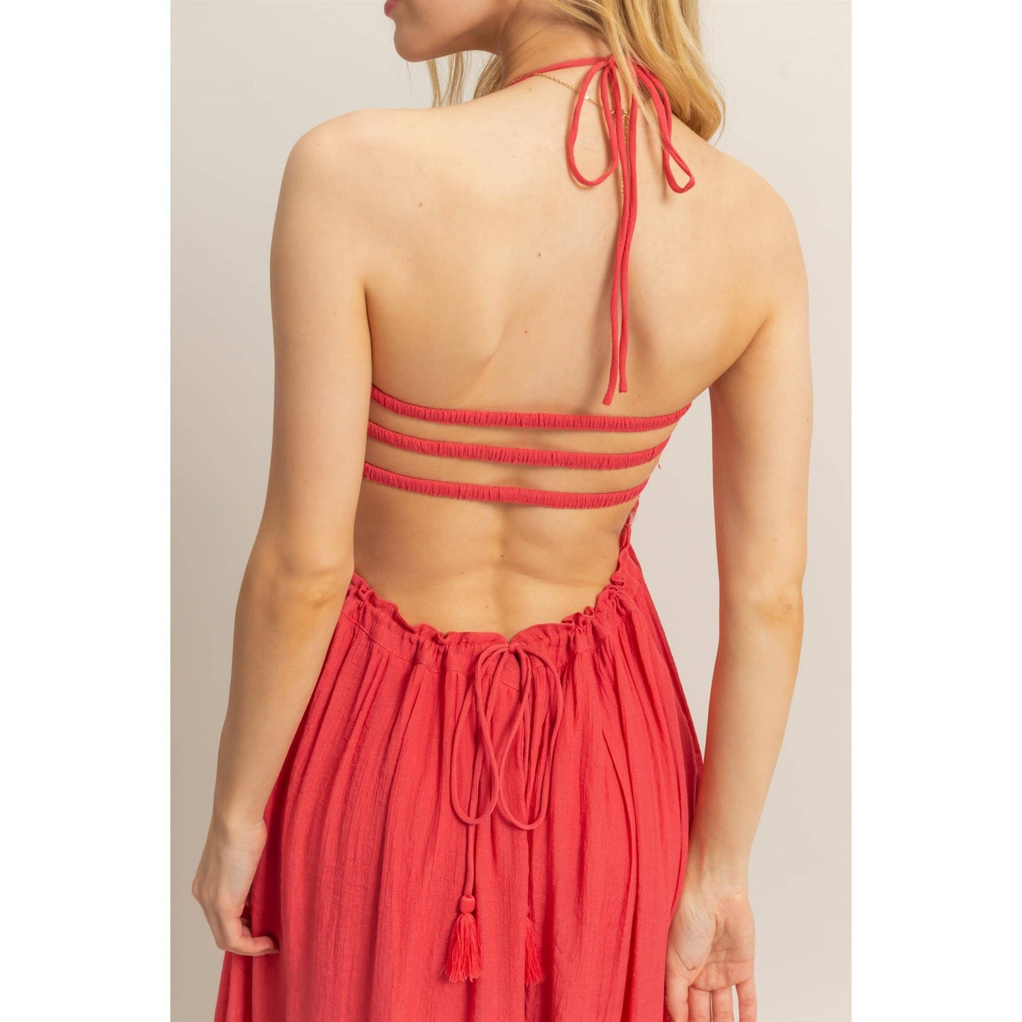 Halter Lace Maxi Dress