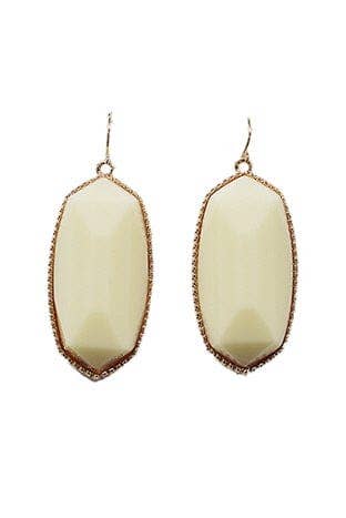 Penelope Small Oval Hexagon Drop Earrings