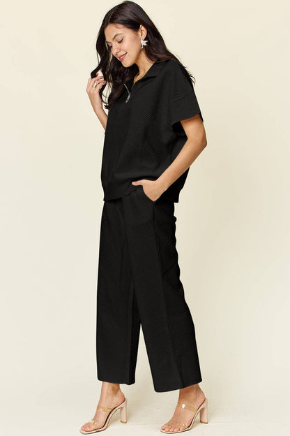 Texture Half Zip Set