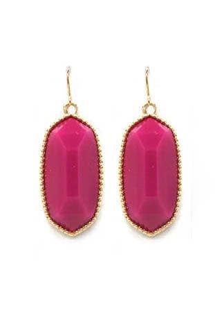 Penelope Small Oval Hexagon Drop Earrings