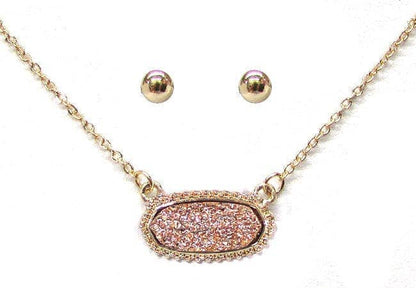 Eloise Druzy Oval Pendant Necklace