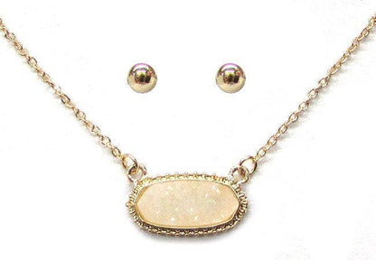 Eloise Druzy Oval Pendant Necklace