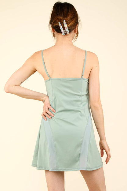 Mesh Detail Tennis Mini Dress