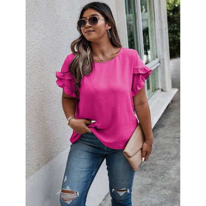 Curvy Ruffle Puff Blouse
