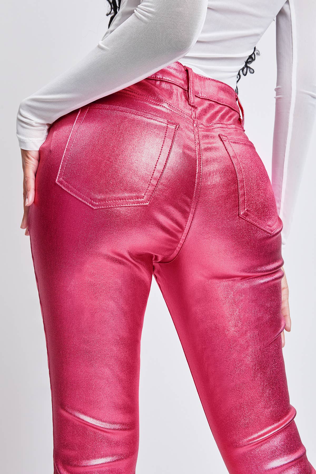 High Rise Metallic Skinny Jean