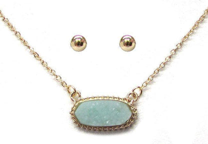 Eloise Druzy Oval Pendant Necklace