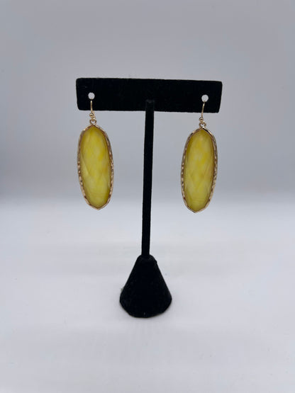 Yellow Crystal Drop Earrings