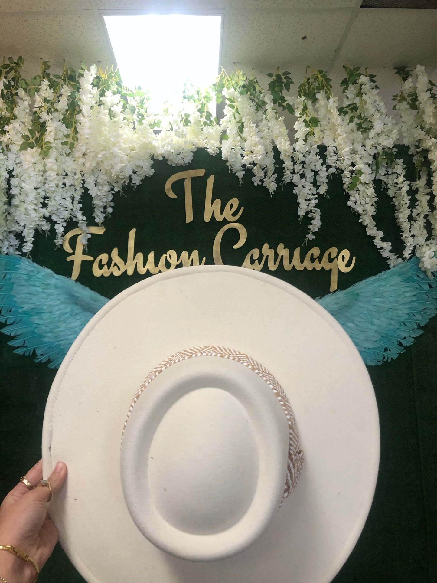 Cream Wide Brim Hat