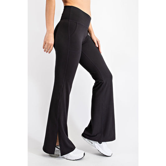V WAIST FLARED YOGA PANTS